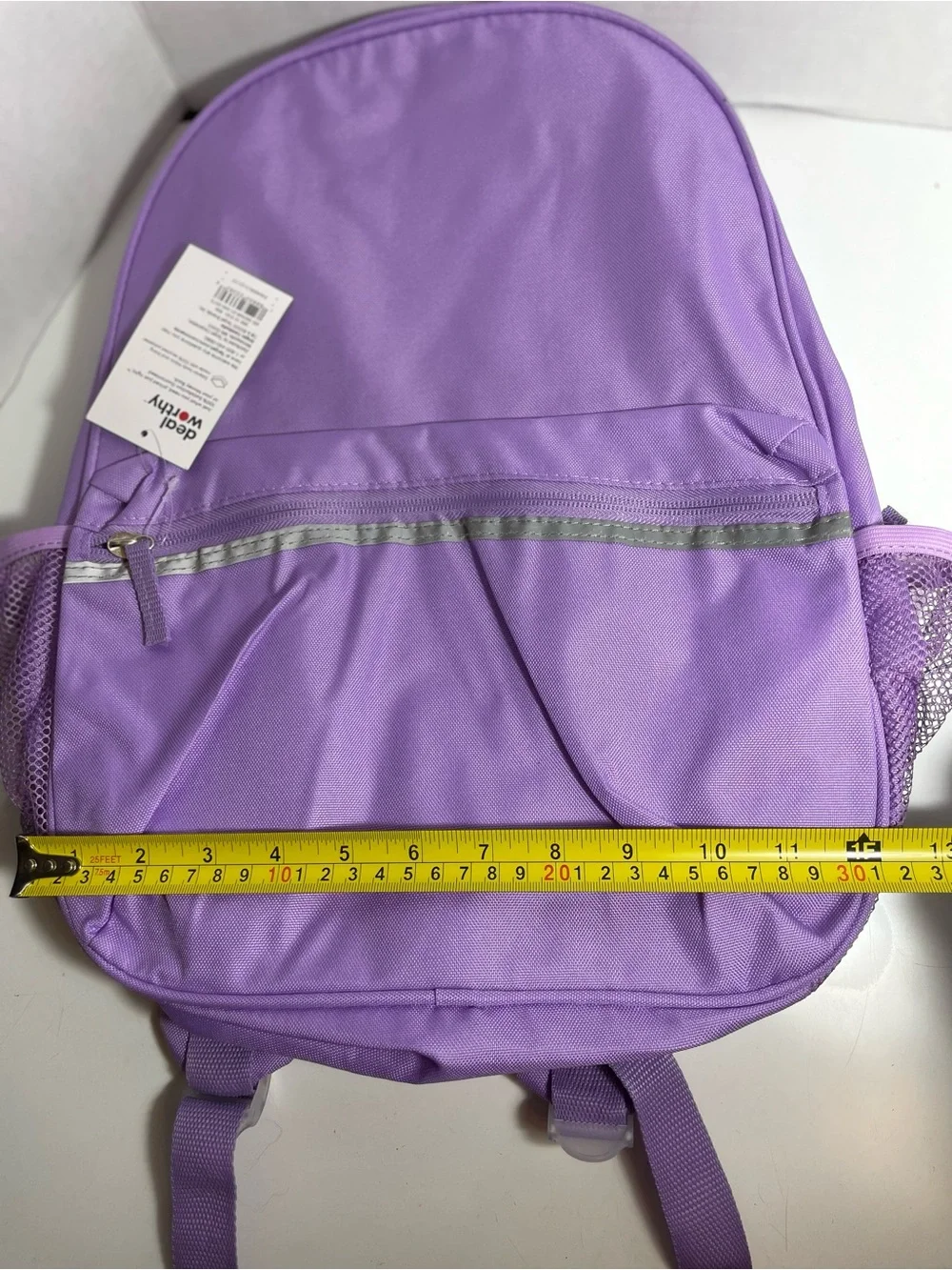 Purple Backpack with Front Zip Pocket Fits 15